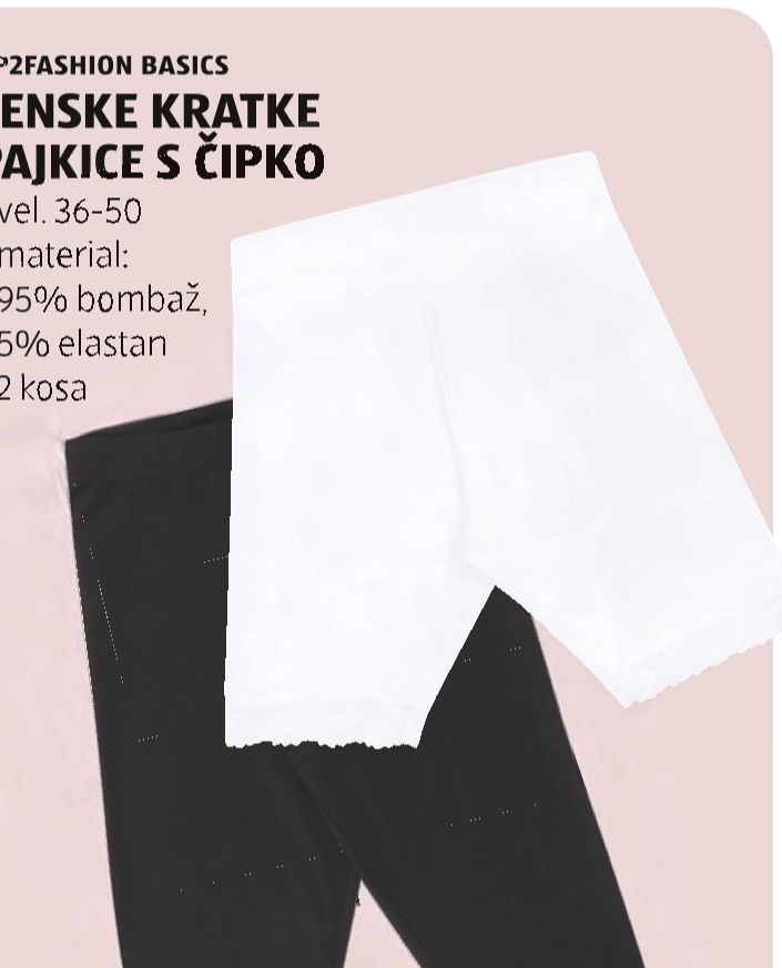 Ženske kratke pajkice s čipko 2 kosa UP2FASHION BASICS - Akcija v trgovini Hofer