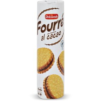 Keksi Fourre s kakavovo kremo 500 g Dolciando - Akcija v trgovini Eurospin