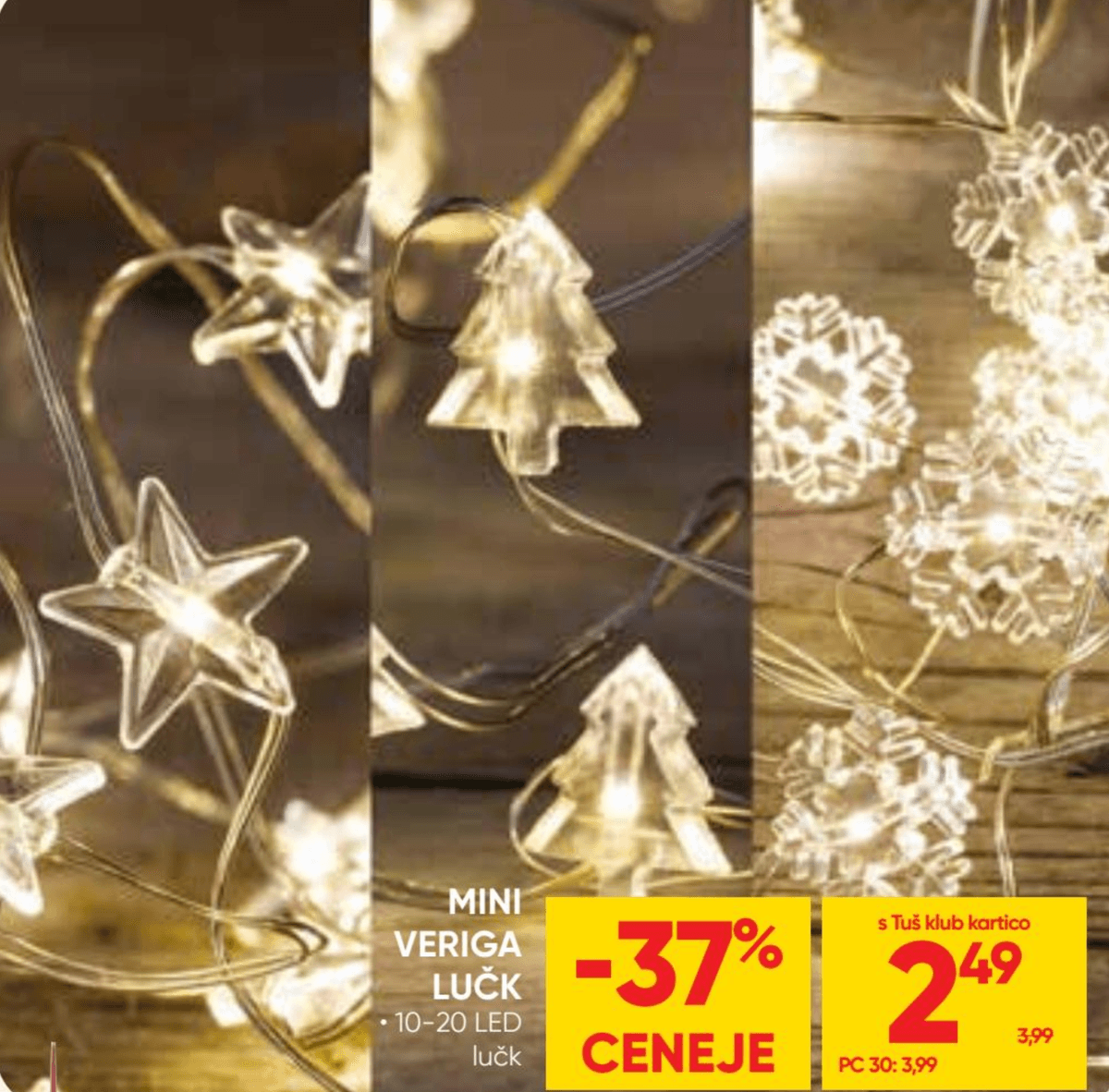 Mini veriga lučk - Akcija v trgovini Tuš