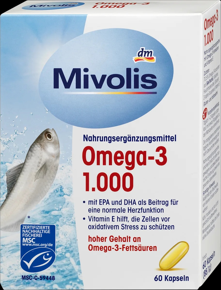 Mivolis Omega-3 1.000 60 kapsul - Akcija v trgovini Dm