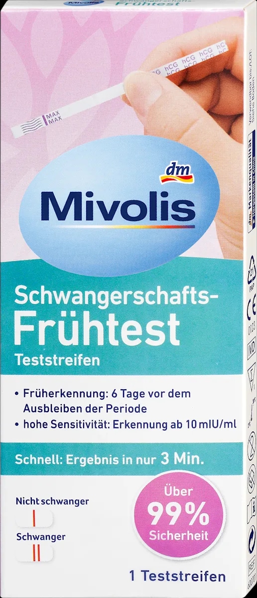 Mivolis test za zgodnje ugotavljanje nosečnosti 1 kos - Akcija v trgovini Dm
