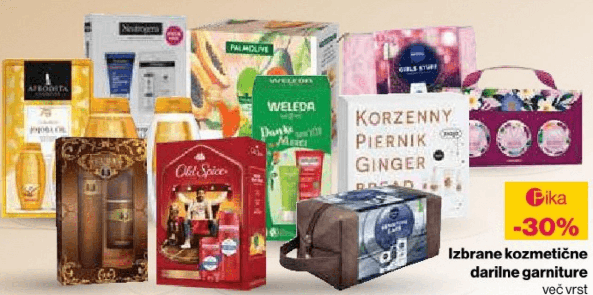 Izbrane kozmetične darilne garniture - Akcija v trgovini Mercator