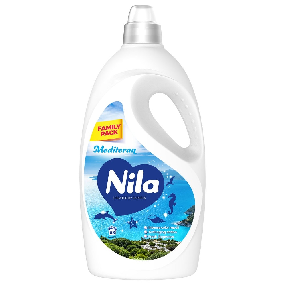 Nila Mediteran Detergent za pranje perila 3,7 l za 68 pranj - Akcija v trgovini Mercator