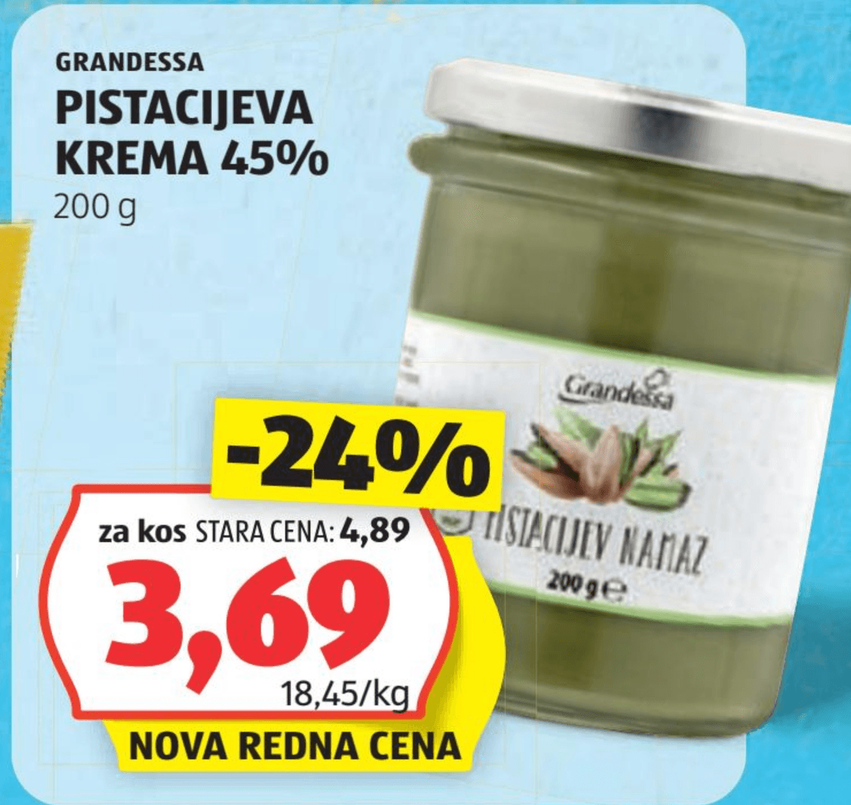 Grandessa pistacijeva krema 45% 200 g - Akcija v trgovini Hofer