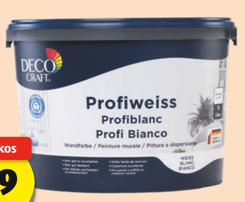 Deco Craft Profiweiss Profiblanc Profi Bianco 11 L - Akcija v trgovini Hofer