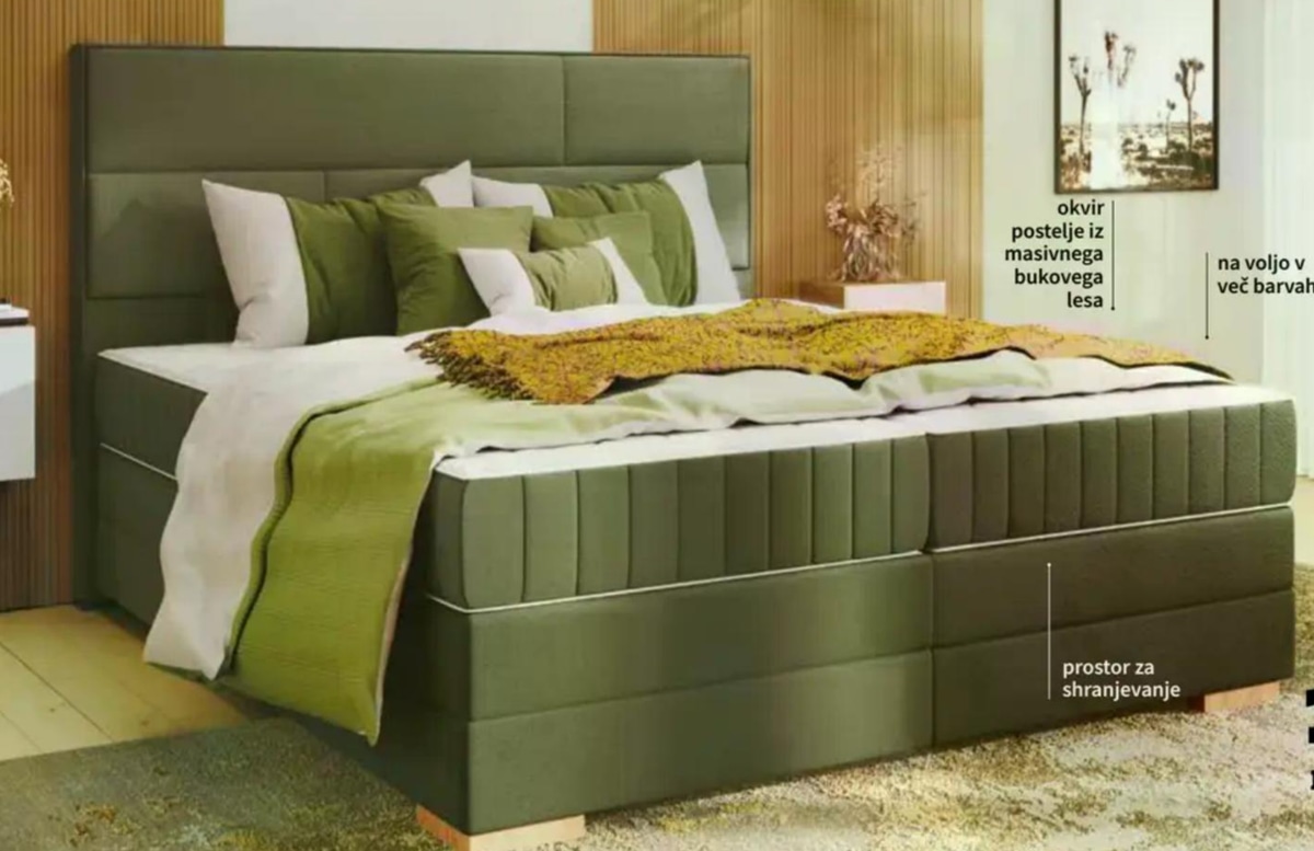 RONI 2 boxspring postelja 160 x 200 cm - Akcija v trgovini Prima