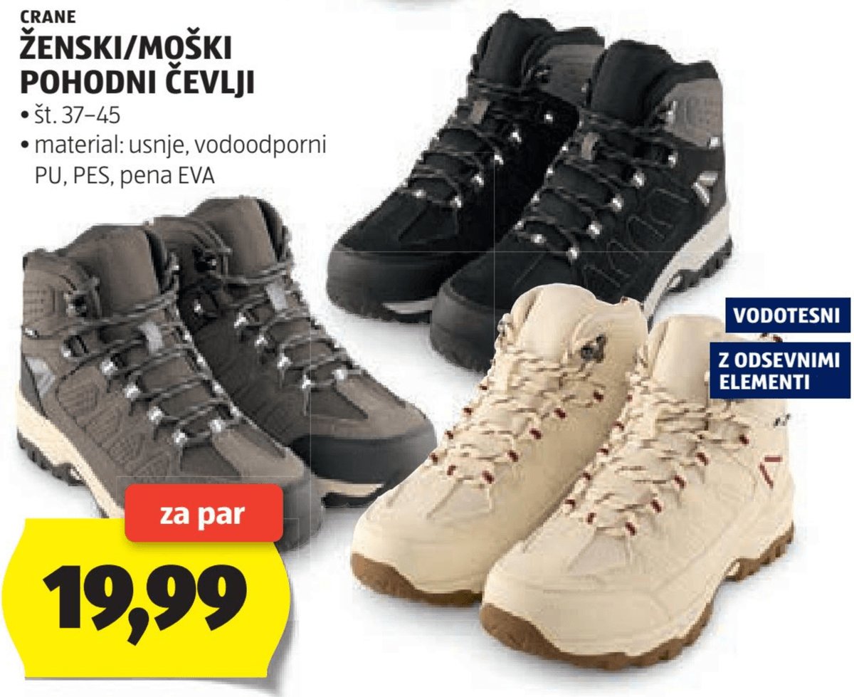 CRANE Ženski/moški pohodni čevlji - Akcija v trgovini Hofer