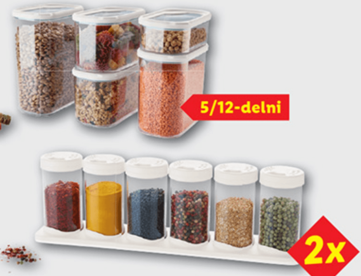 Livarno Home Komplet posodic za shranjevanje 5-delni ali 12-delni - Akcija v trgovini Lidl