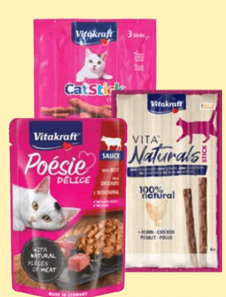 Poslastice za mačke Vitakraft od 18 do 90 g - Akcija v trgovini Tuš