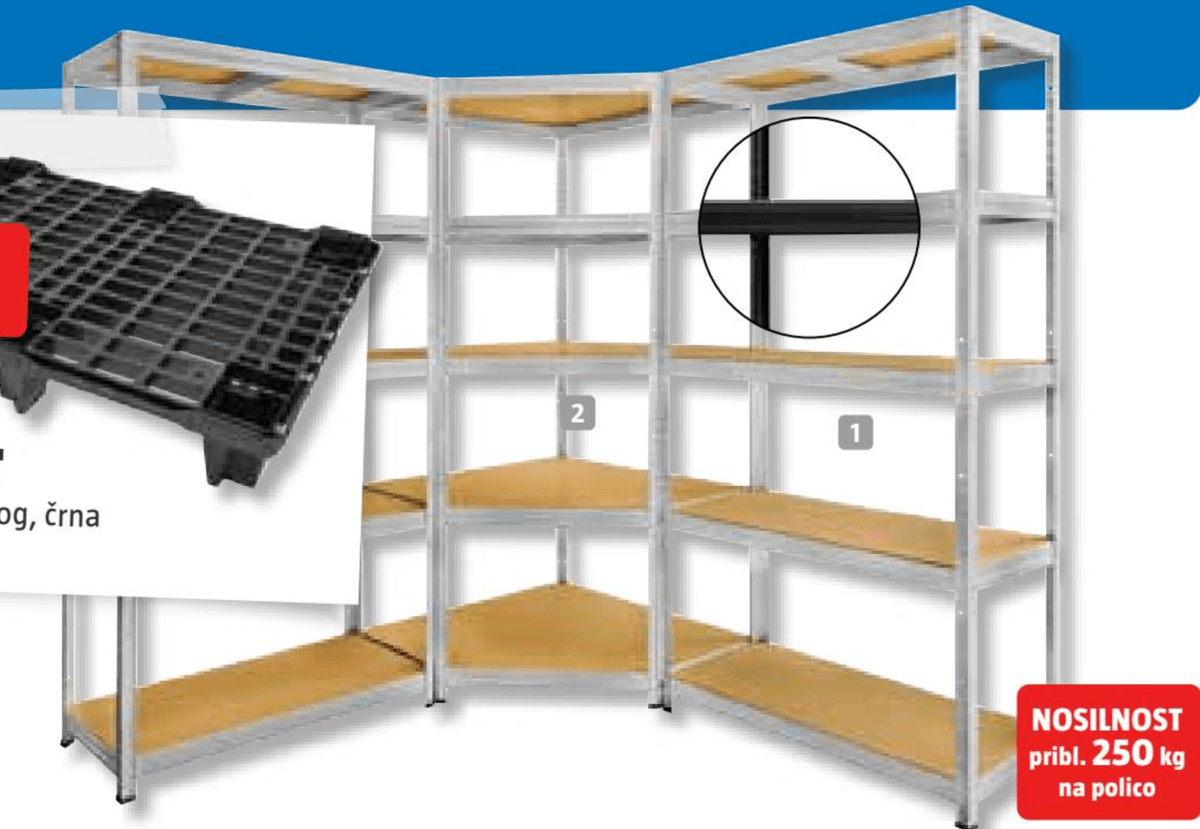 Kovinski regal 'Futur 250' - Akcija v trgovini Bauhaus