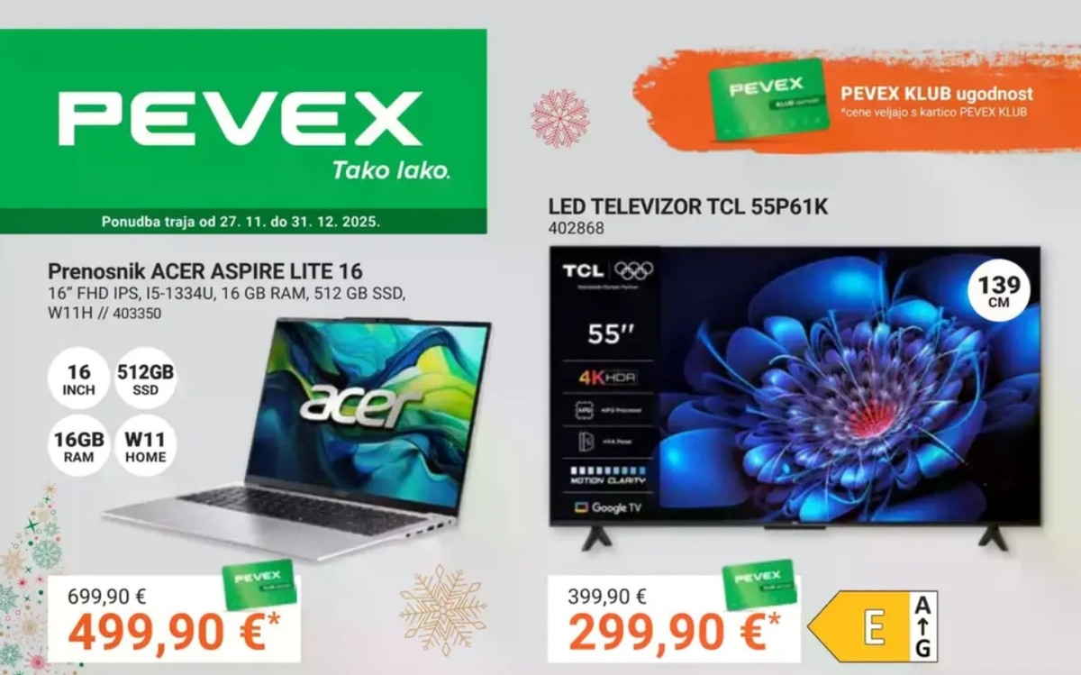 Pevex katalog December od 27.11. do 31.12.2025