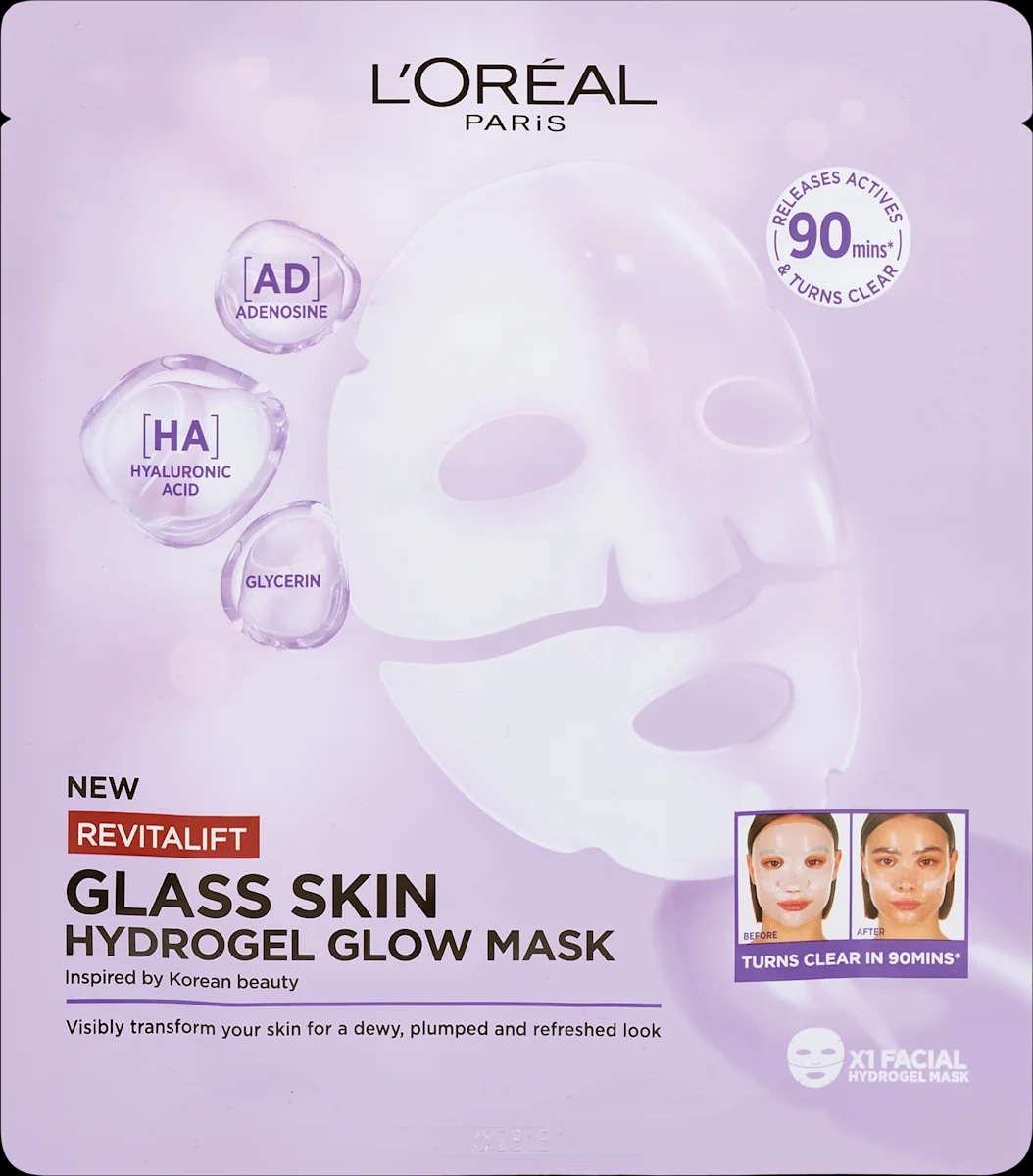 L'ORÉAL PARIS Revitalift Glass Skin hidrogelna maska 1 kos - Akcija v trgovini Dm