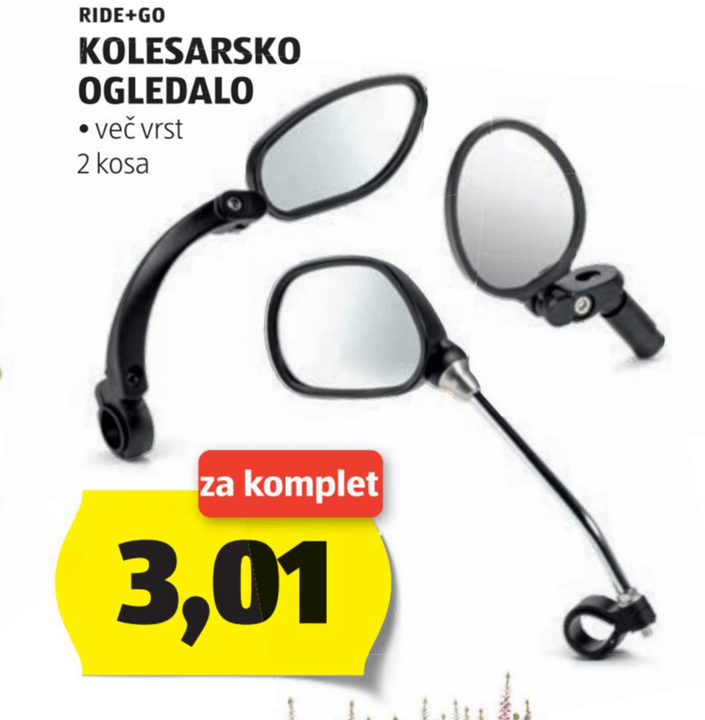 Ride+Go kolesarsko ogledalo 2 kosa Akcija v trgovini Hofer