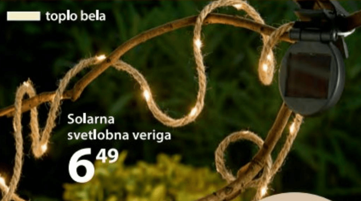 Solarna svetlobna veriga - Akcija v trgovini NKD