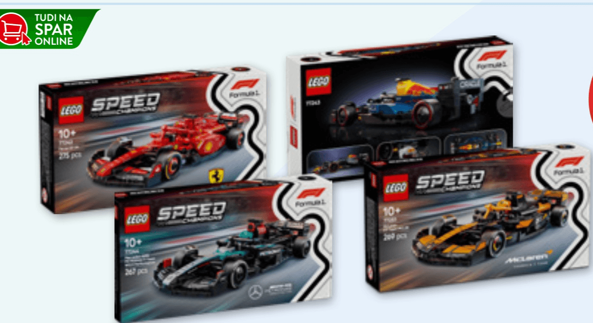 Dirkalniki F1 Lego - Akcija v trgovini Spar
