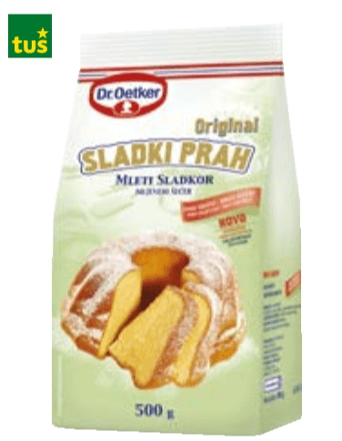 Sladki prah Dr. Oetker 500 g - Akcija v trgovini Tuš