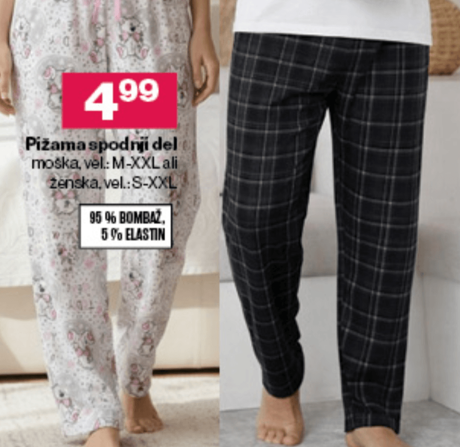 Pižama spodnji del - Akcija v trgovini Mercator