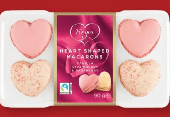 Sveži makroni v obliki srčkov 90 g FOR YOU - Akcija v trgovini Lidl