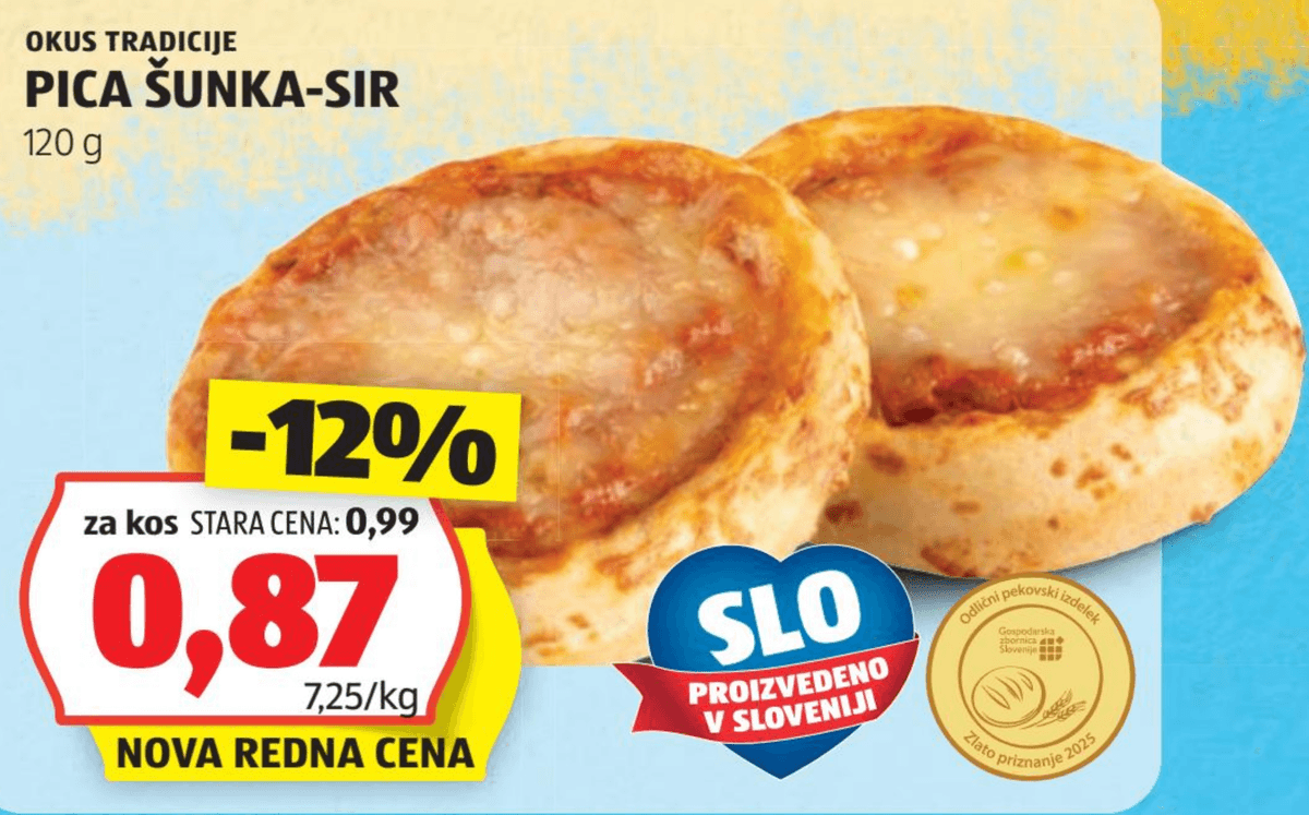 Pica šunka-sir 120 g - Akcija v trgovini Hofer