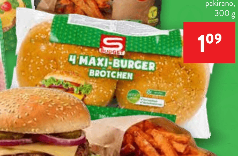 Burger Maxi 300 g S Budget - Akcija v trgovini Spar