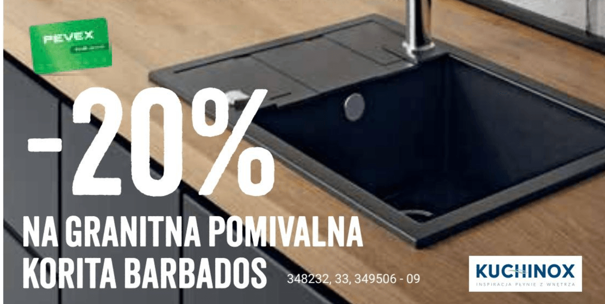 Granitna pomivalna korita Barbados KUCHINOX - Akcija v trgovini Pevex