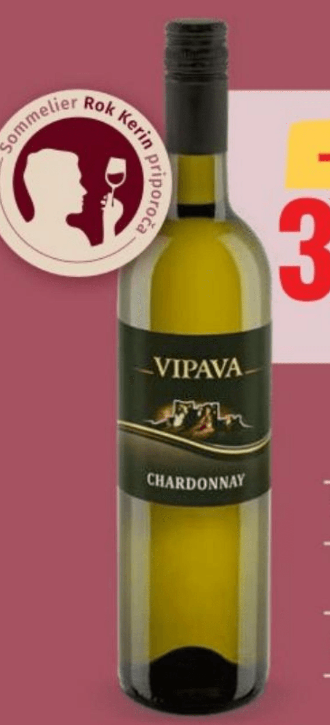 Chardonnay 750 ml Vipava - Akcija v trgovini Eurospin