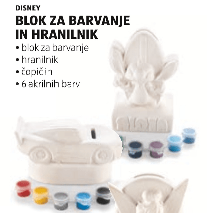Blok za barvanje in hranilnik Disney - Akcija v trgovini Hofer