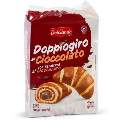 Dolciando rogljiči Doppiogiro s čokolado 300 g Akcija v trgovini Eurospin
