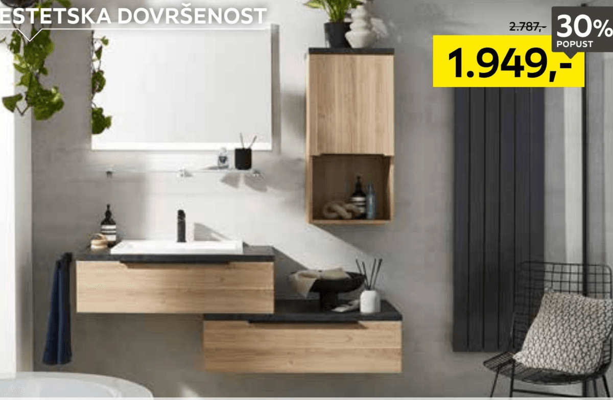 Estetska dovršenost kopalniškega sestava - Akcija v trgovini Lesnina