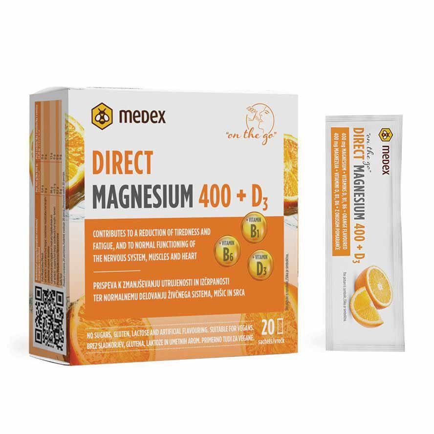 Medex Direct Magnesium 400 + D3 20 x 2.2 g Akcija v trgovini Tuš