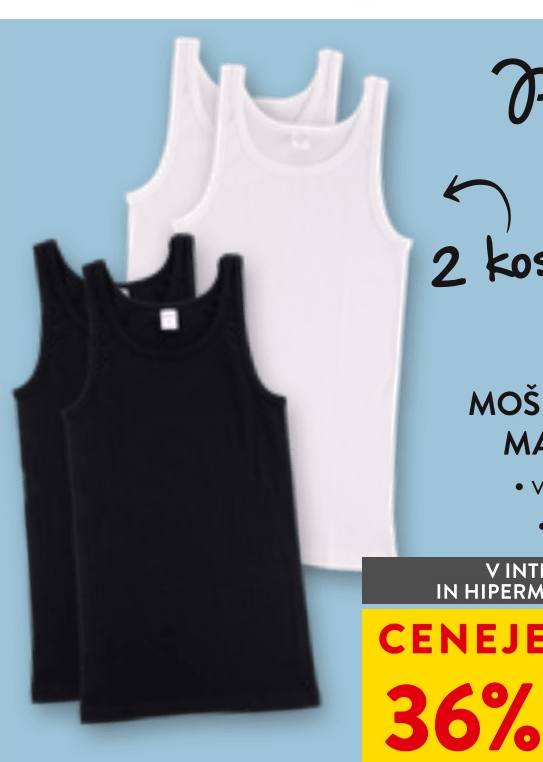 MOŠKA SPODNJA MAJICA Pascarel 2 kosa - Akcija v trgovini Spar