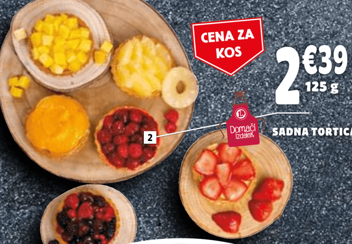 Sadna tortica 125 g Domači izdelek - Akcija v trgovini E.Leclerc