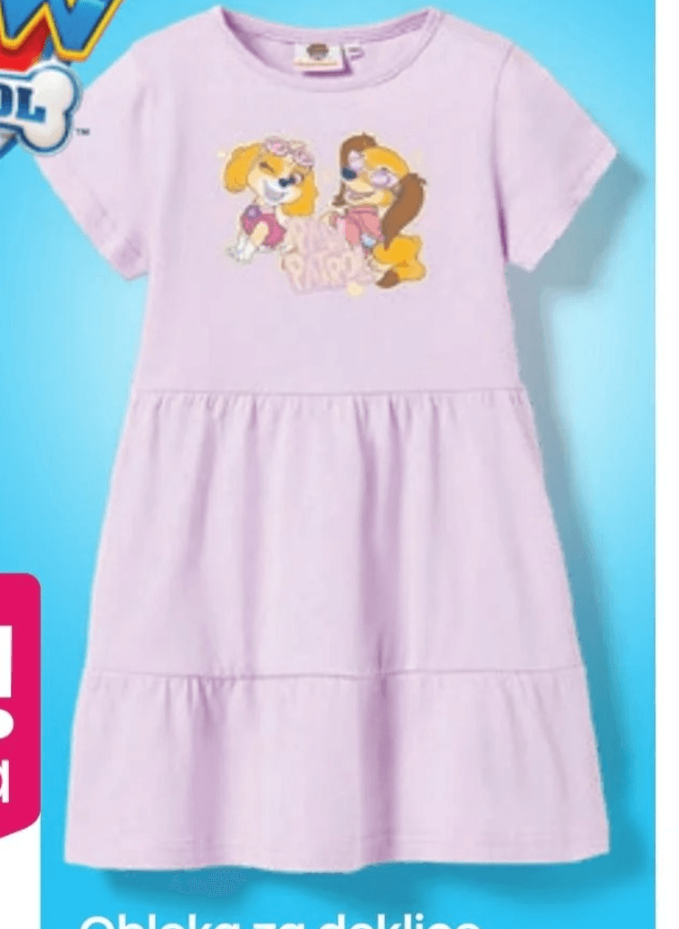 Obleka za deklice Tačke na patrulji Nickelodeon - Akcija v trgovini Pepco