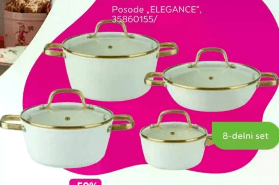 Posode „ELEGANCE" 8-delni set - Akcija v trgovini Mömax