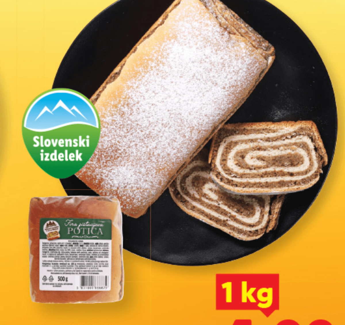 Mlinotest Orehova potica 1 kg - Akcija v trgovini Lidl