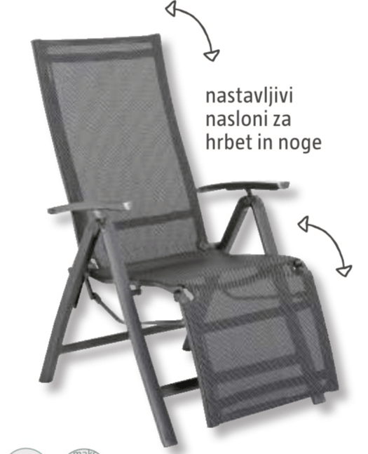 Zložljiv vrtni ležalnik 'Maja' - Akcija v trgovini Bauhaus