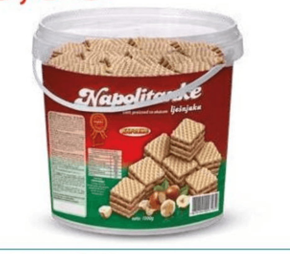 Napolitanke z lešnikovo kremo, kocke 1 kg - Akcija v trgovini Eurospin