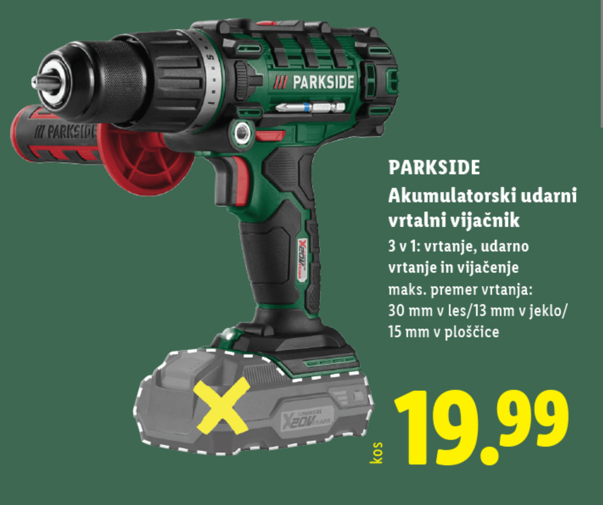 PARKSIDE Akumulatorski udarni vrtalni vijačnik - Akcija v trgovini Lidl