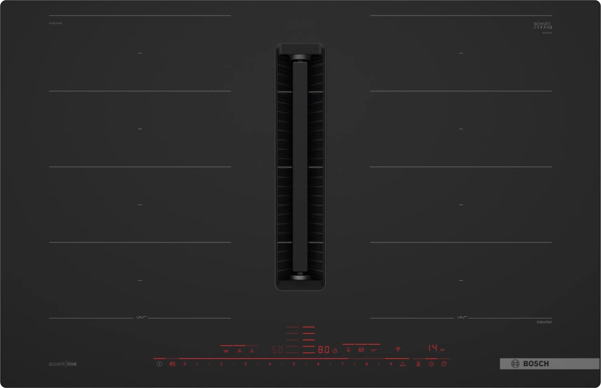 Indukcijska plošča z napo BOSCH PXX82BD56E - Akcija v trgovini Harvey Norman