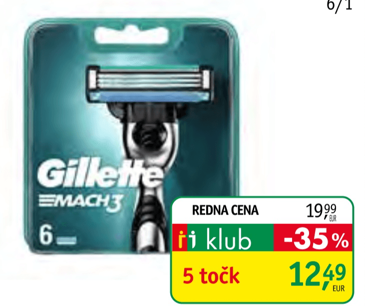 Gillette Mach3 Nastavki 6/1 - Akcija v trgovini Jager