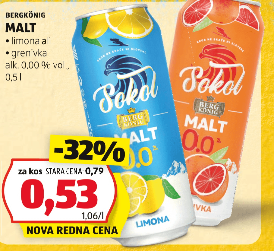 Bergkönig Malt 0,5 l - Akcija v trgovini Hofer