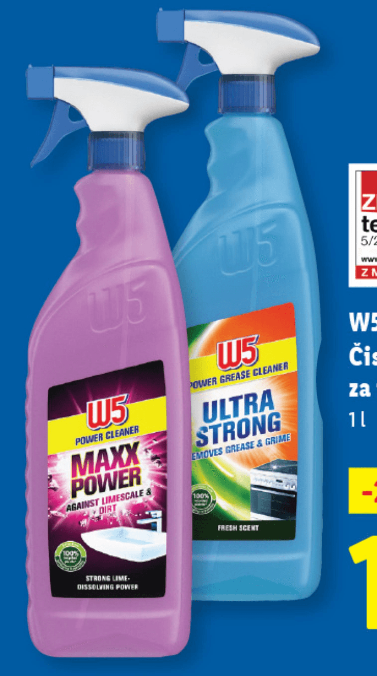 W5 Čistilo za kopalnico 1 l - Akcija v trgovini Lidl