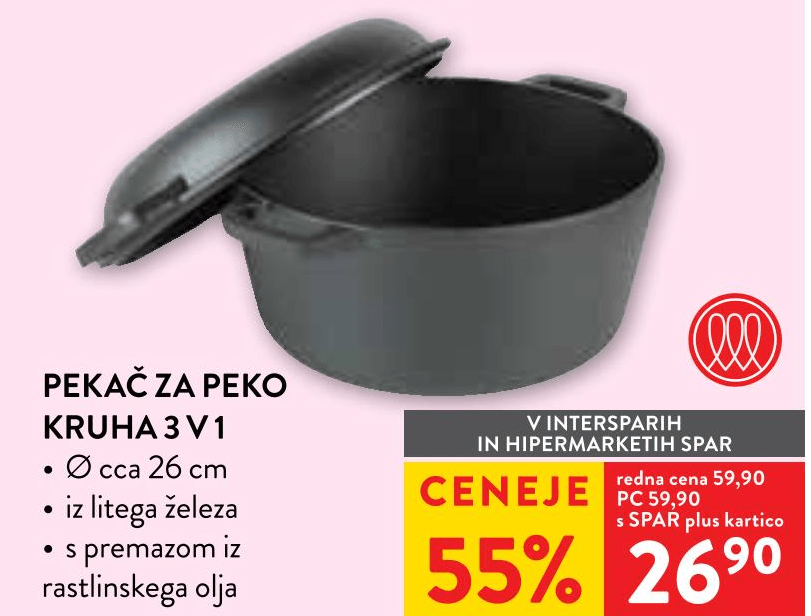 Pekač za peko kruha 3 v 1 cca 26 cm - Akcija v trgovini Spar
