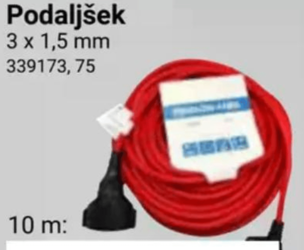 Podaljšek 10 m - Akcija v trgovini Pevex