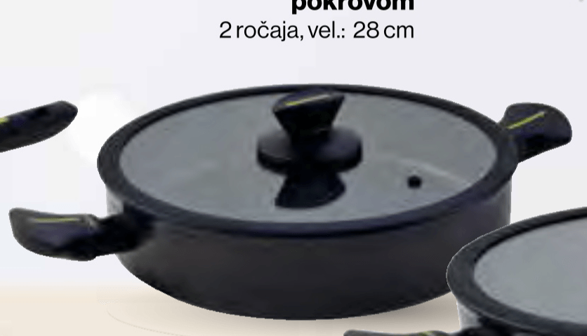 Visoka ponev s pokrovom 2 ročaja, 28 cm Delimano - Akcija v trgovini Mercator