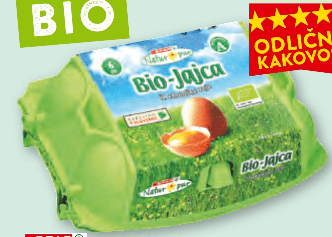 Bio jajca 6 kosov, 288 g Izberi Bio Akcija v trgovini Spar