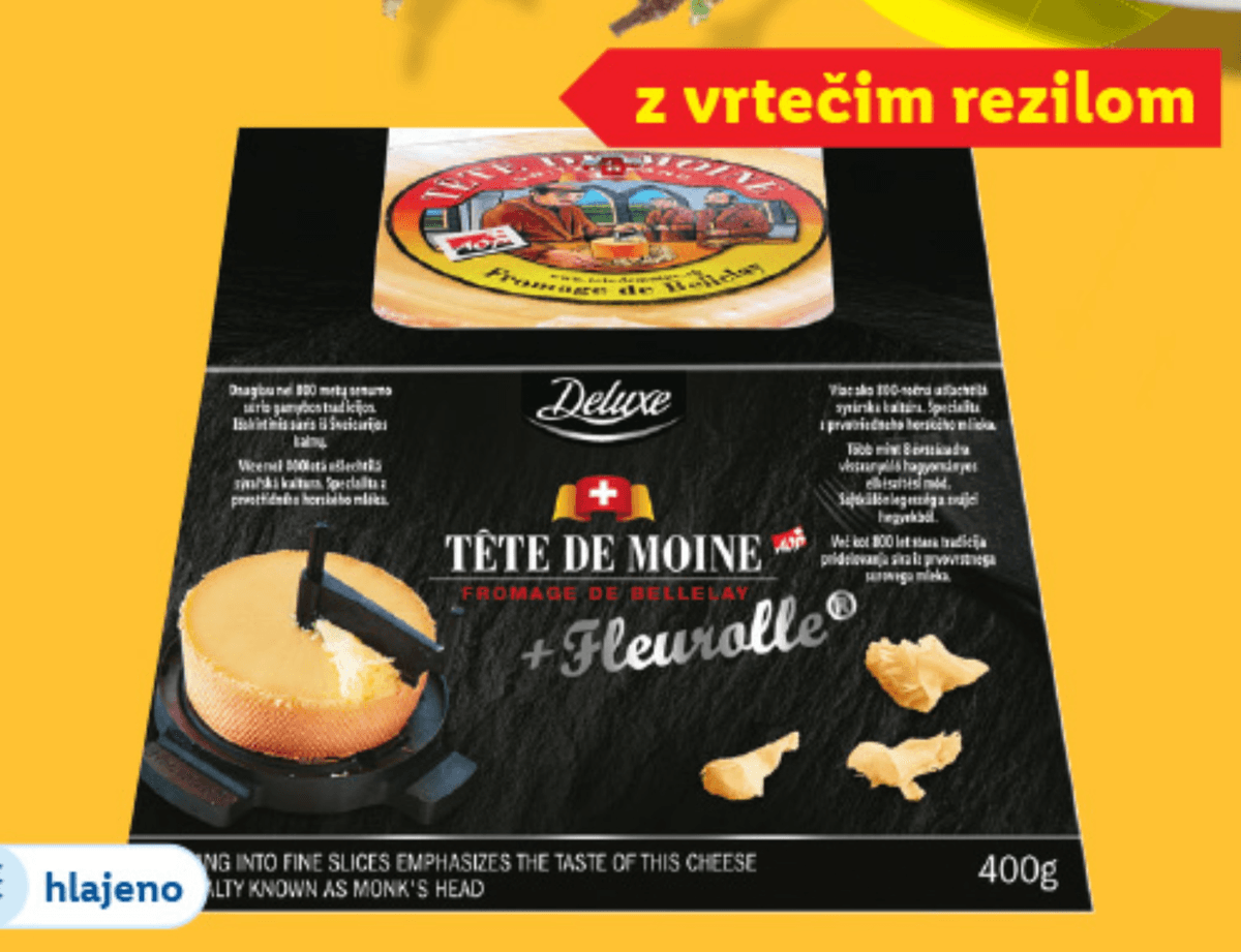 Deluxe Švicarski sir „Tête de Moine“ 400 g - Akcija v trgovini Lidl