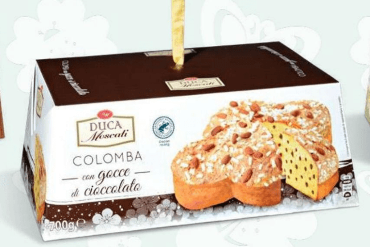 Pecivo Golobica s Čokoladnimi Kapljicami in Mandlji 700 g Duca Moscati - Akcija v trgovini Eurospin