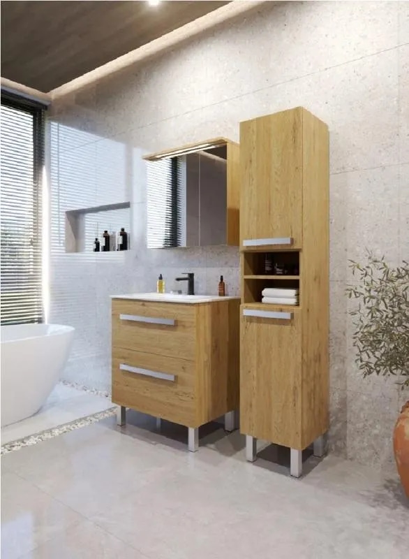 Ogledalo z omarico in LED osvetlitvijo SARA - Akcija v trgovini Pevex