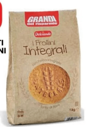 Polnozrnati keksi Frollini 1 kg Grandi Dolciando - Akcija v trgovini Eurospin